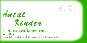 antal kinder business card